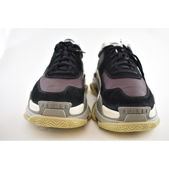 Balenciaga Triple S Mens V2 Black Burgundy Nylon Speed Trainer Sneaker 45 US 12 - Picture 4 of 9